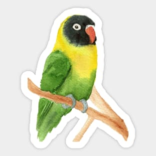 yellow-collared lovebird watercolor Sticker